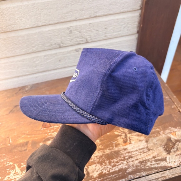Vintage CO-OP Farming trucker hat corduroy blue snapback - Picture 2 of 4